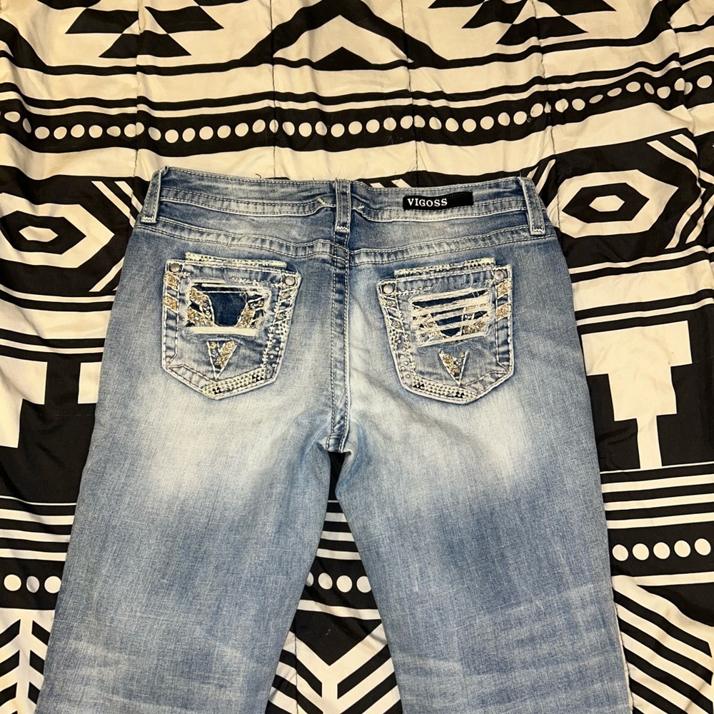 Vigoss Women's Light Blue Straight Leg Jeans